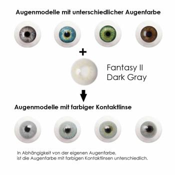 Effect of Dark Gray Contact Lenses on different eye colours