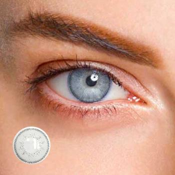 LIEBEVUE Eva White Gray – Farbige Kontaktlinsen ohne Stärke – 3 Monate – 2 Stück