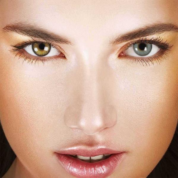 Dark Gray contact lenses on brown eyes