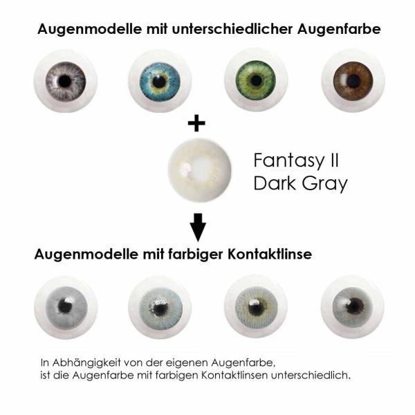 Effect of Dark Gray Contact Lenses on different eye colours