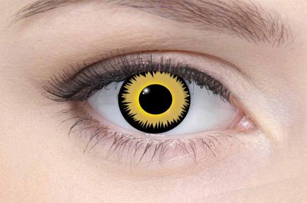 Coloured contact lenses costume contacts LIEBEVUE Yellow Werewolf eye worn in the eye